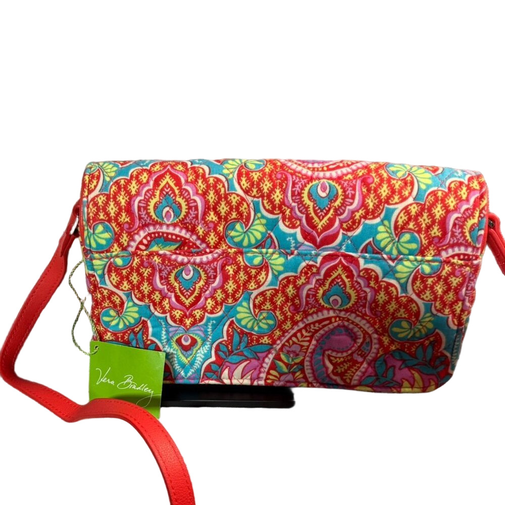 Vera Bradley Turnlock Crossbody in Paisley in Paradise